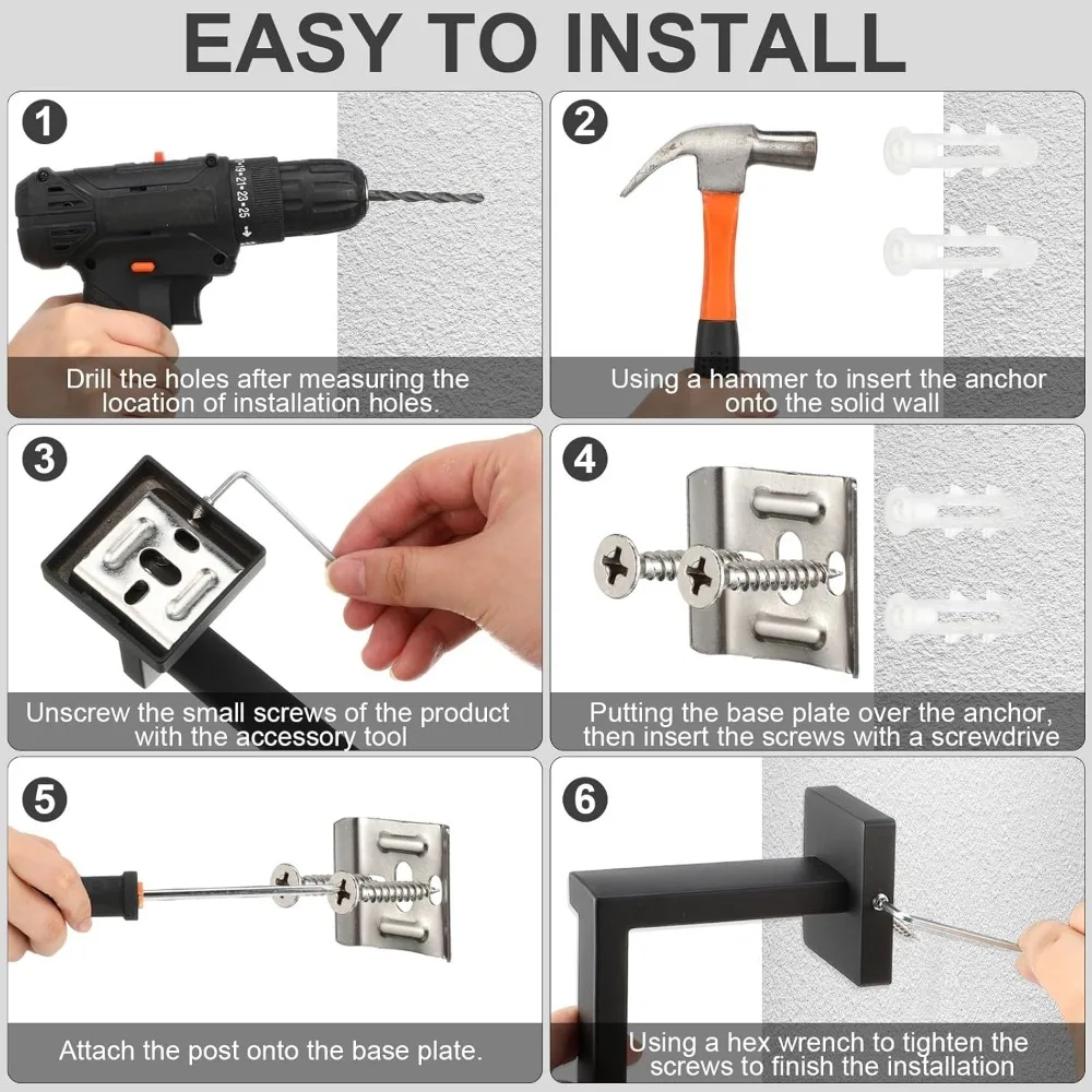 Bathroom Hardware Accessories Set, 23.6 Inch Bath Towel Bar Kit, Stainless Steel Bathroom Hardware Set, Towel Racks