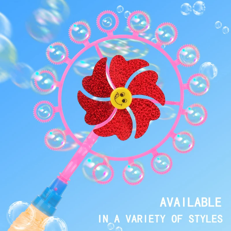 Bubble Guns Windmill Sosp Bubble Machine Portable Kids Pop Toys Colorful Bubble Blowing Stick Toys For Girl Children's Day Gifts