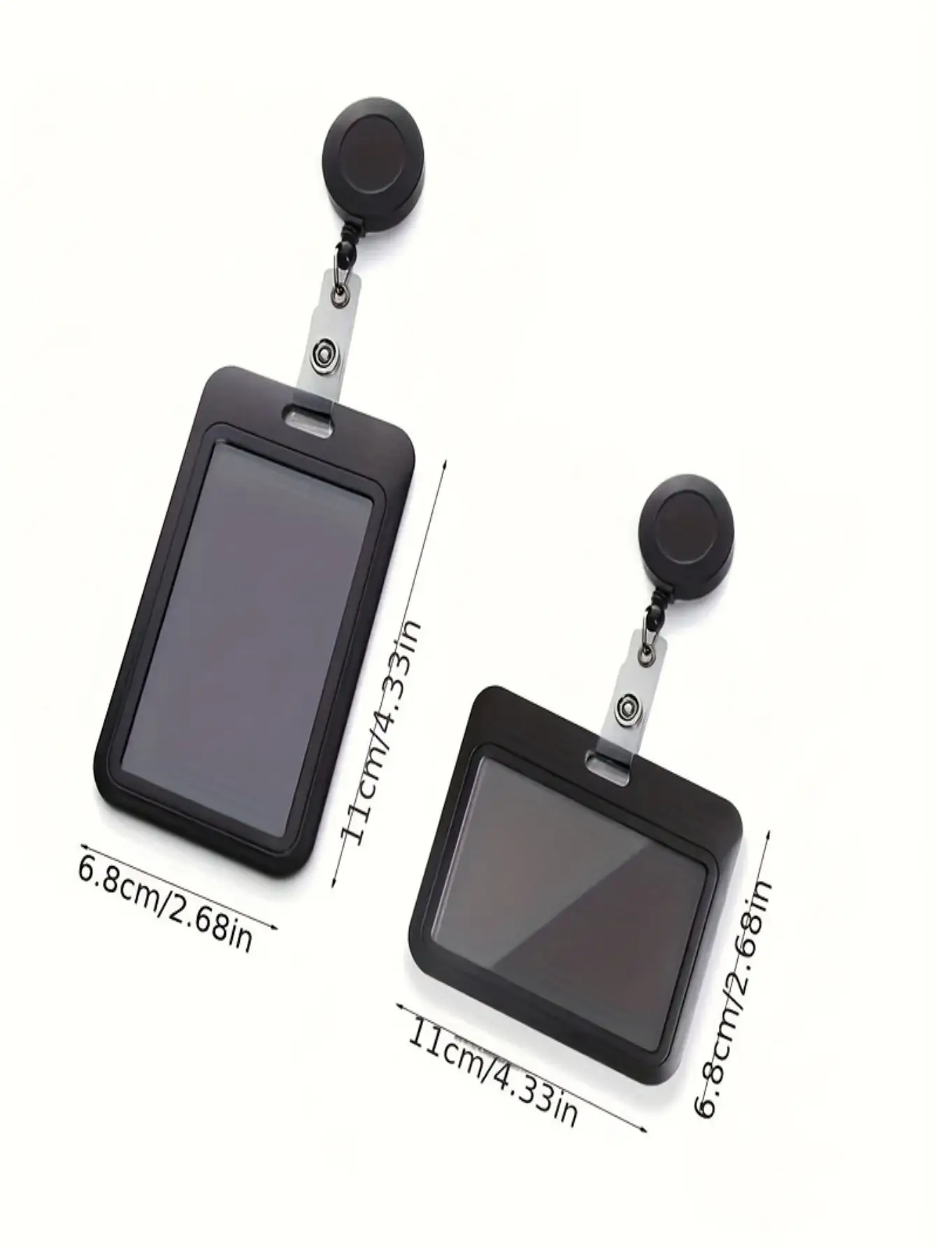 Scalable ID Card Roll with a Badge Holder and Horizontal Vertical ID Card Pouch, Durable ABS