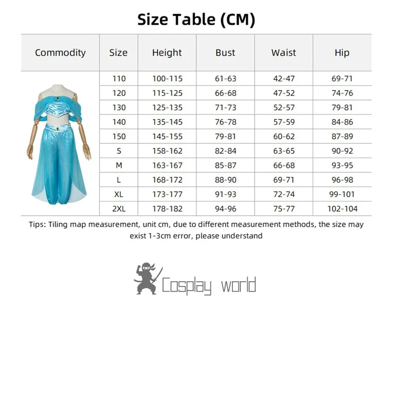 Costume da principessa Jasmine per ragazze in stile arabo, per bambini, Jasmine, cosplay, lampada magica, storia, gioco di ruolo, abbigliamento da spettacolo, set di abiti da festa