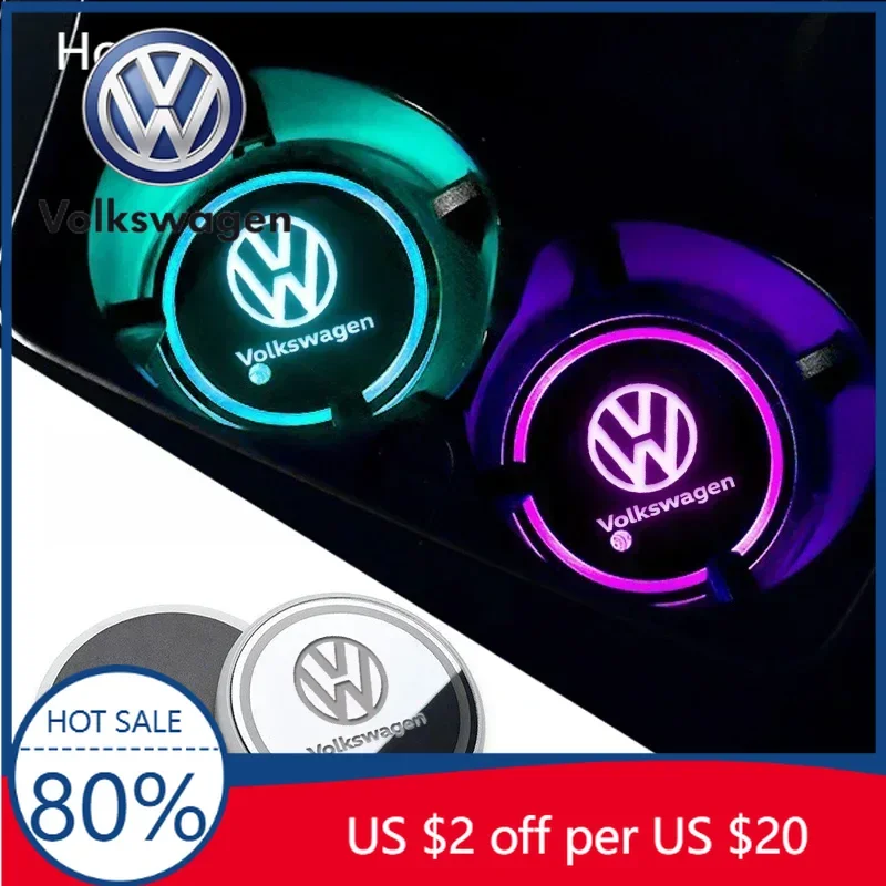

Новинка 2025: Светящиеся подставки для стаканов Volkswagen (2 шт.) – LED-подсветка с логотипом для Volkswagen VW Golf GTI Ti