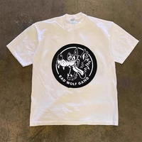 2025 New Streetwear Men's and Women's Harajuku Wolf Print Oversized T-shirt Gothic Casual Cotton Long Sleeved Short Sleeved Top