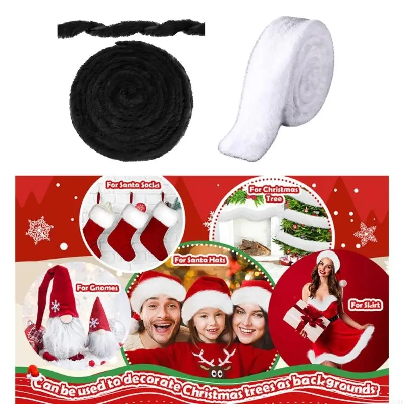 White Furry Belt for Elegant Christmas Tree Styling and Clothing Accessories Y08E