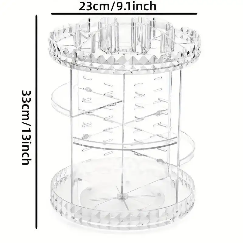 360° Rotating Acrylic Makeup Organizer，Cosmetic Storage Box for Skincare, Lipstick & More - Perfect for Dorms & Bathroom Vanity