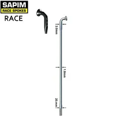 Bicycle Spokes Sapim Race Double Butted 14G Round Spokes Black 2.0-1.8-2.0mm J-HOOK(BEND) or STRAIGHT PULL