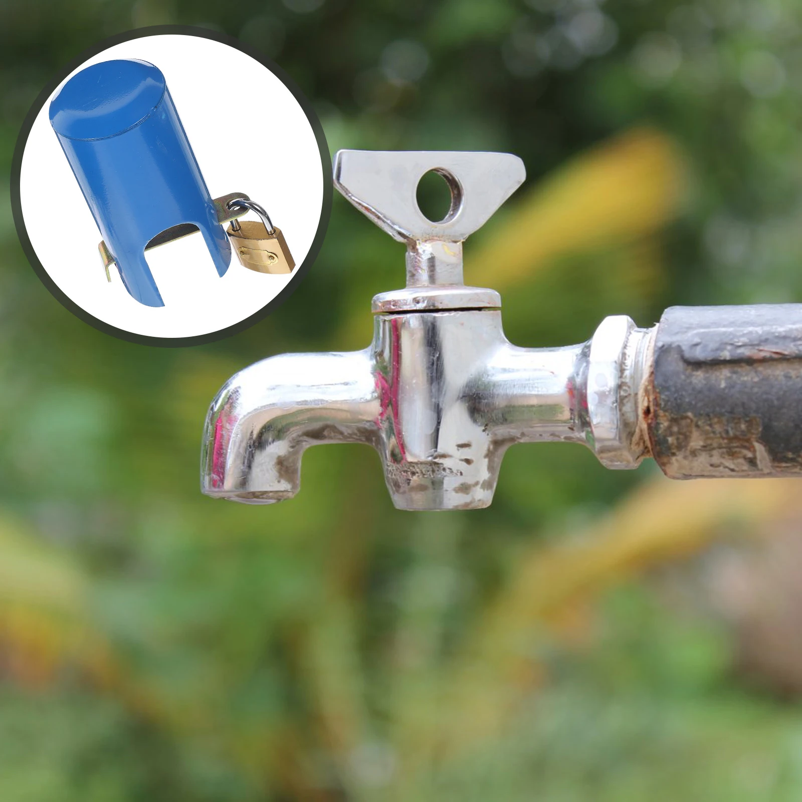 

Faucet Anti-theft Lock Hose Bib Locks for Spigot Adapter Water Valve Wrought Iron outside
