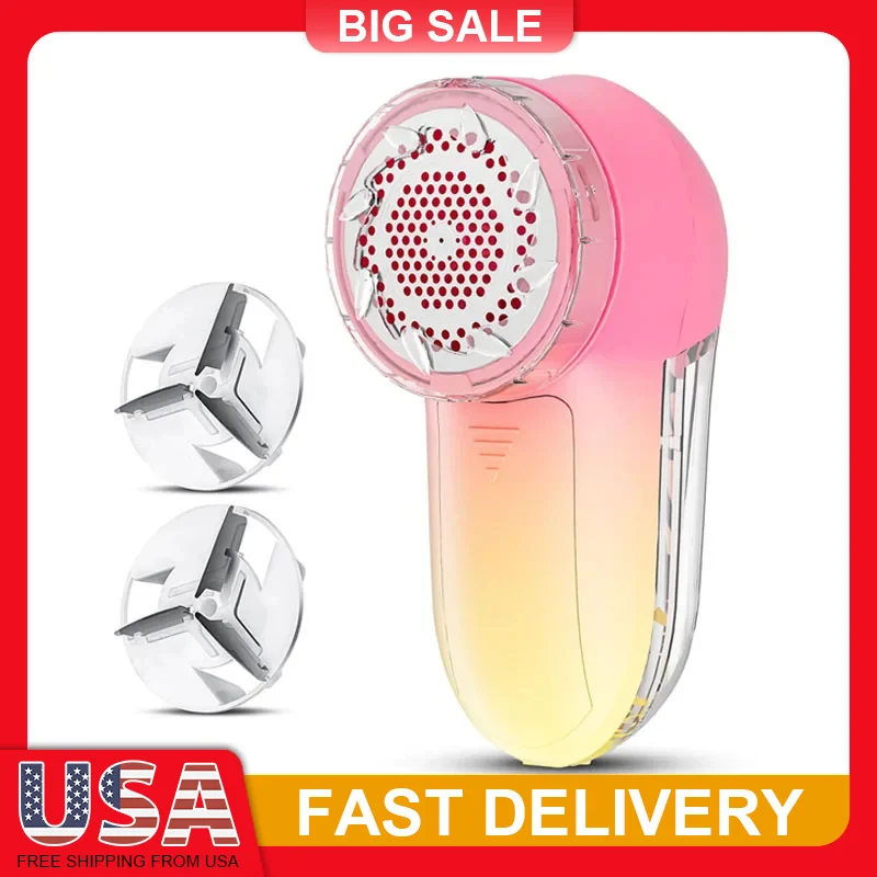 

Electric Fabric Shaver Lint Remover Adjustable USB Rechargeable Sweater Defuzzer for Clothes Blankets Furniture with Extra Blade