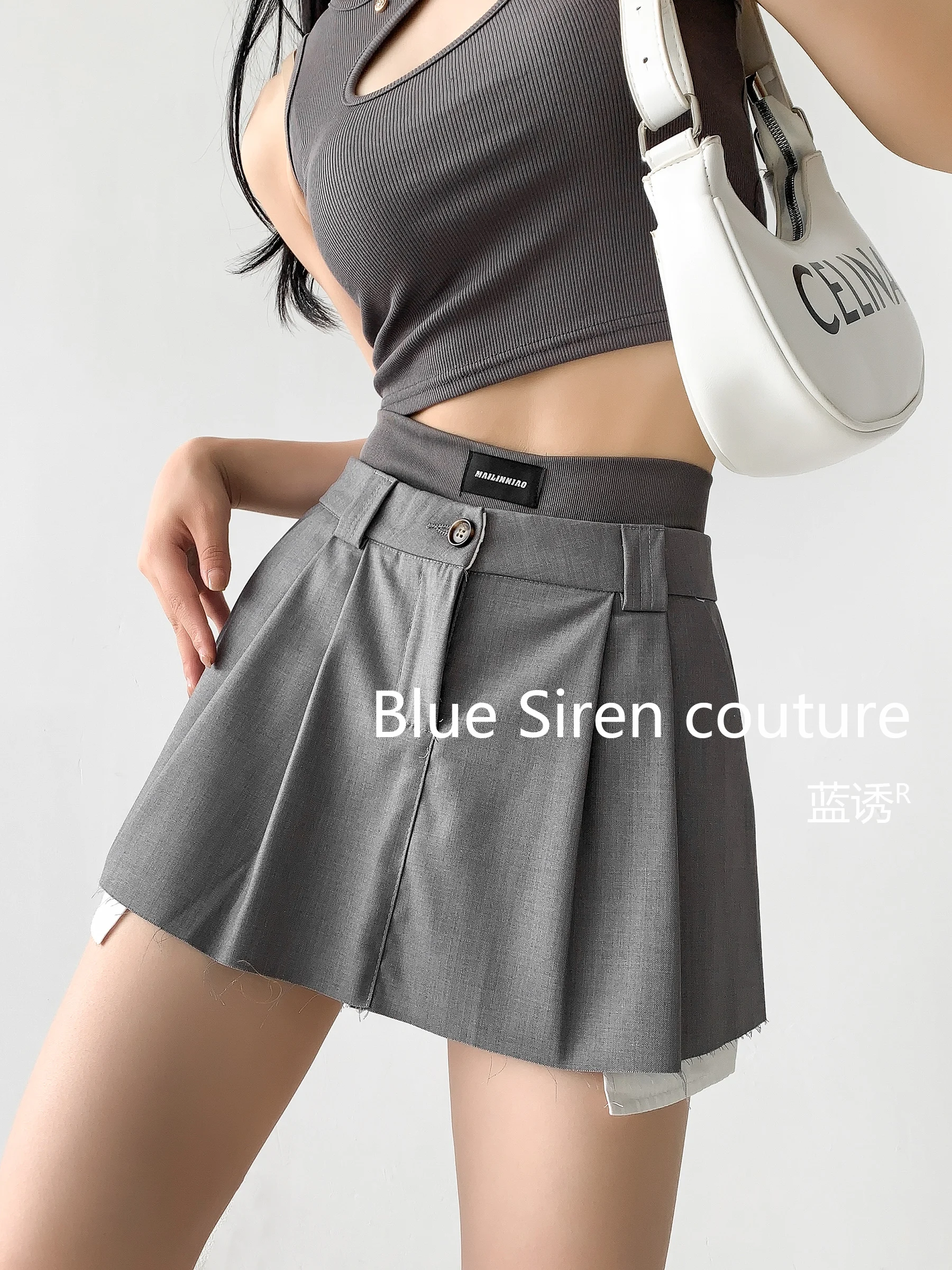 

ZHISILAO New Patchwork High Waist Skirt Women Vintage Y2K Pleated Mini Skirt Autumn 2024