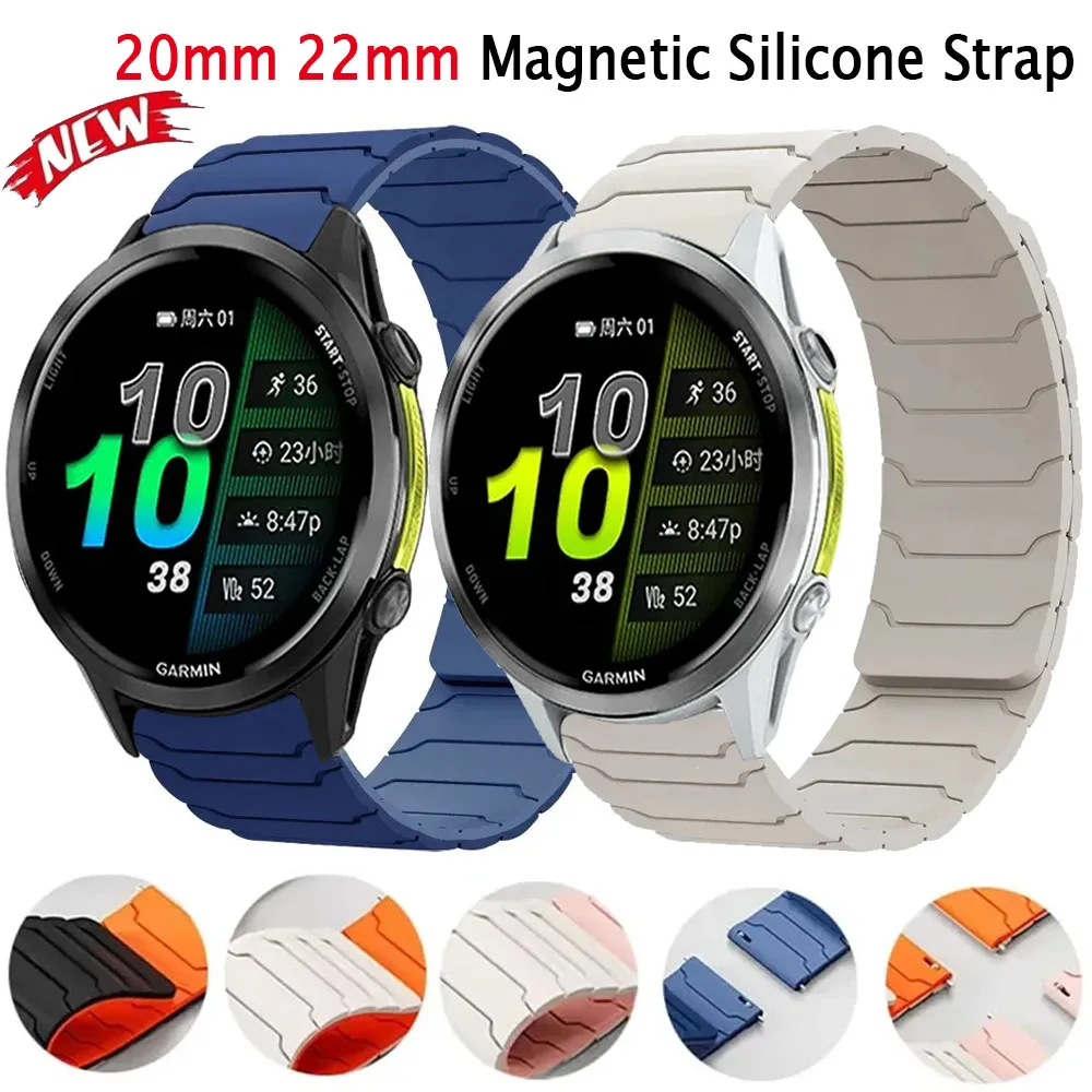 20/22 mm Silikonarmband für Garmin Forerunner 570 970 265 965 165 55 Active 6 5 Magnetarmband Armband Garmin Venu 3 Correa