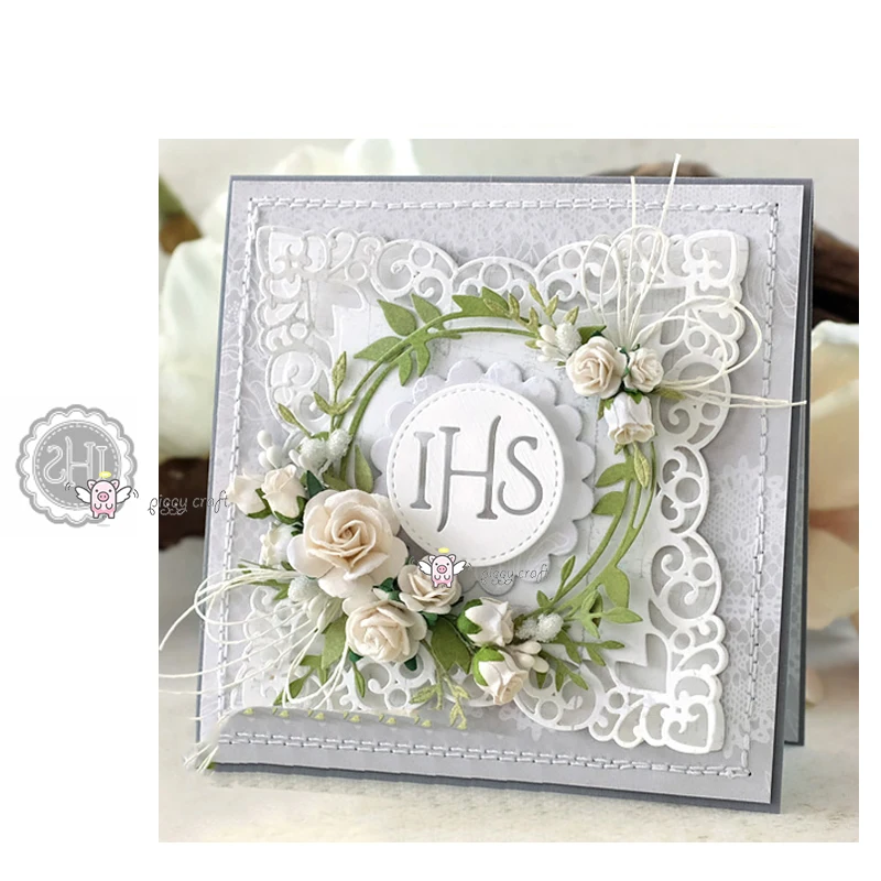 Mmao Crafts Metal Steel Cutting Dies 2019 Polish IHS Letter Wreath Stencil For DIY Scrapbooking Paper/photo Cards Embossing Dies