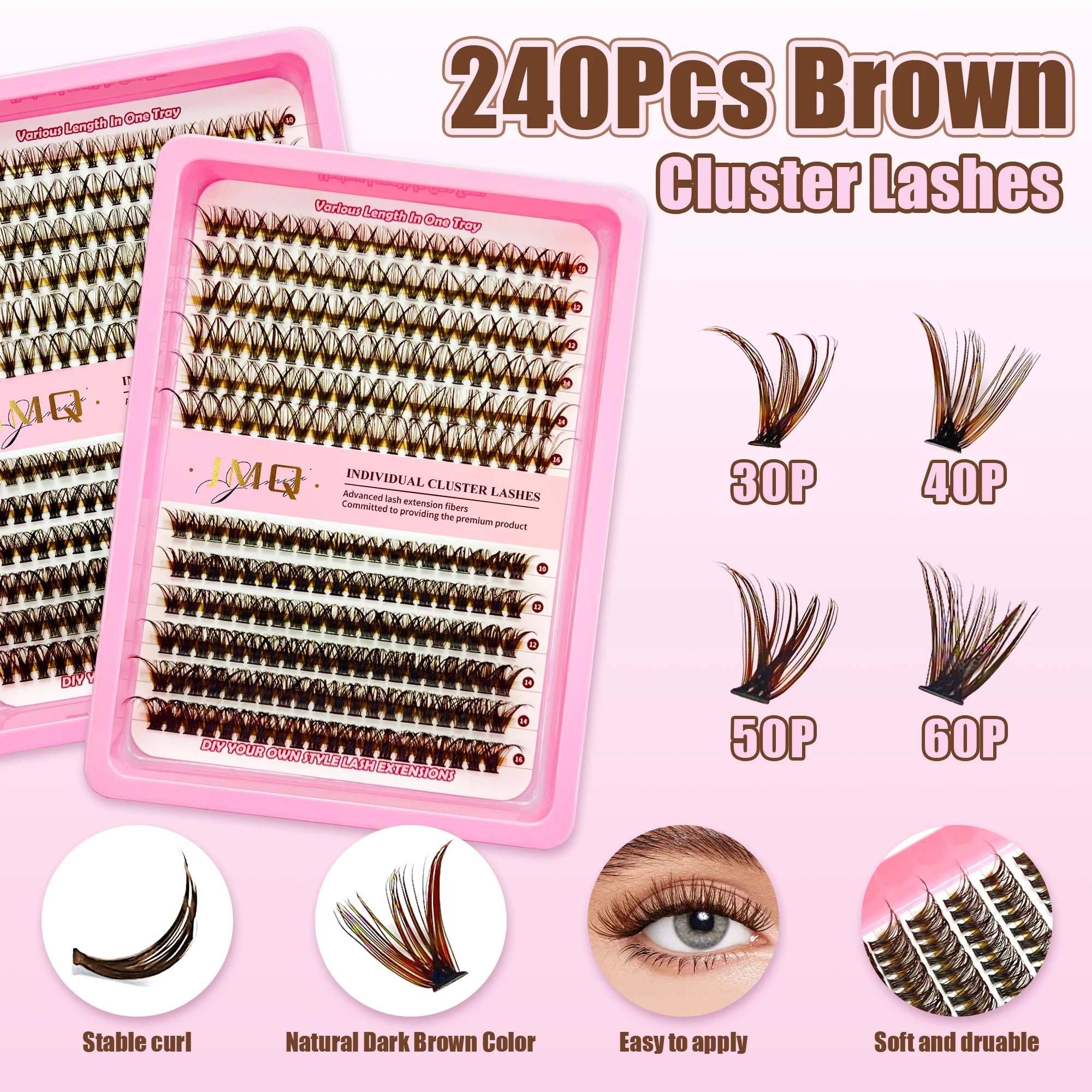 Wispy Ciglia fai-da-te Libro Cluster soffici Estensioni delle ciglia Ventole di volume Ciglia individuali fai-da-te all'ingrosso