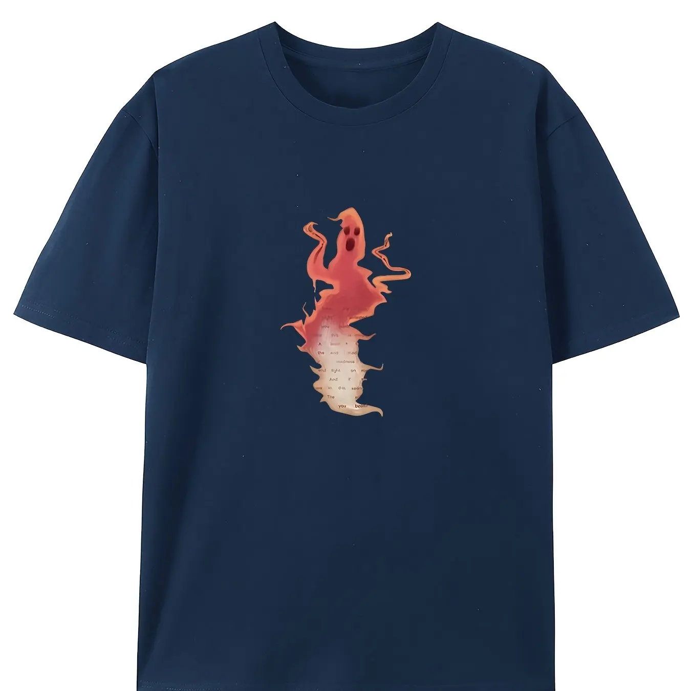 تي شيرت رجالي كلاسيكي إبداعي مطبوع عليه شبح هاراجوكو كاجوال من القطن بتصميم كرتوني فريد بأكمام قصيرة ورقبة دائرية هيب هوب للشارع