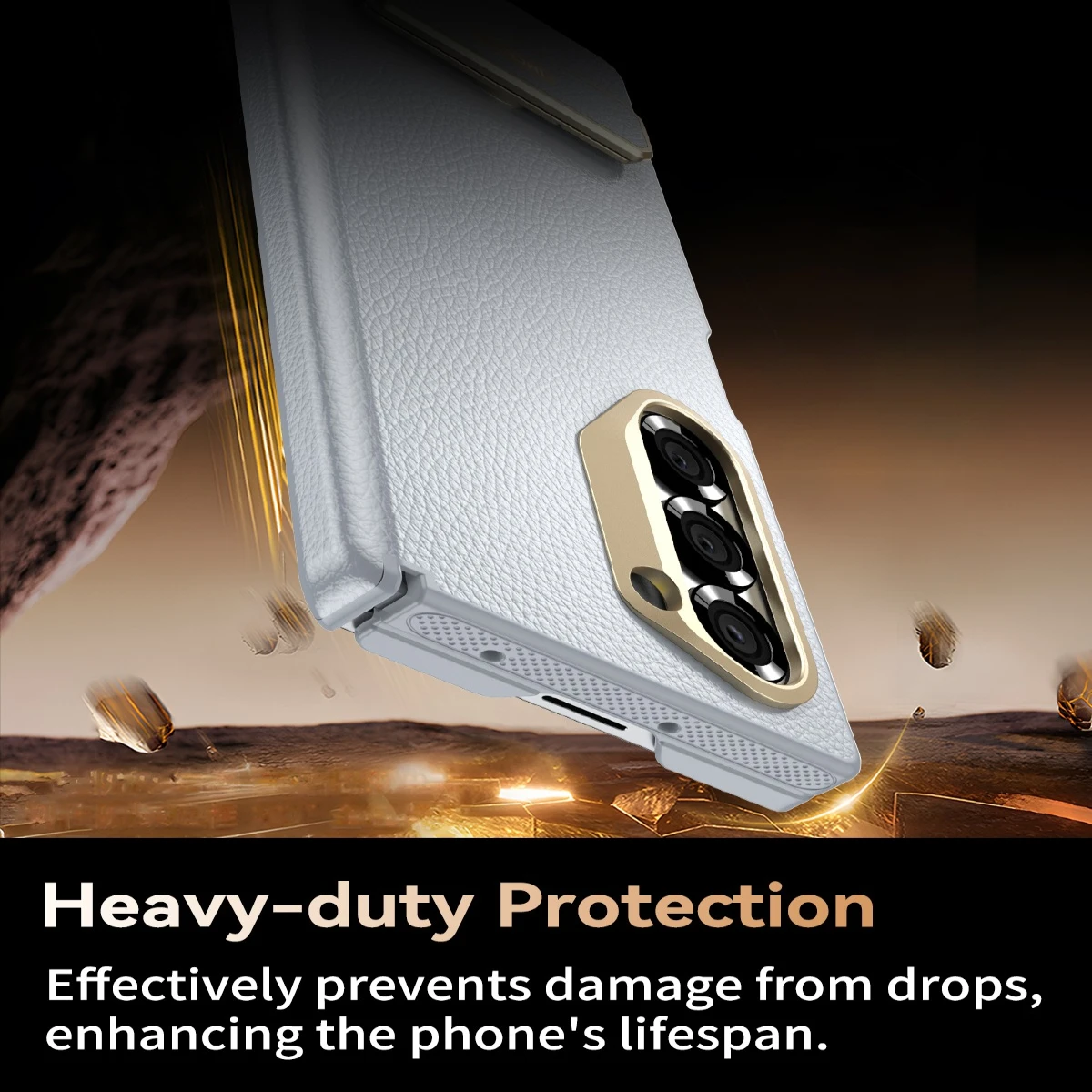 

Чехол для телефона SamSung ZFold 5 и 6 с 270 ° Регулируемый держатель T2, сверхпрочный кожаный текстурированный защитный чехол, устойчивый к падению ﻿