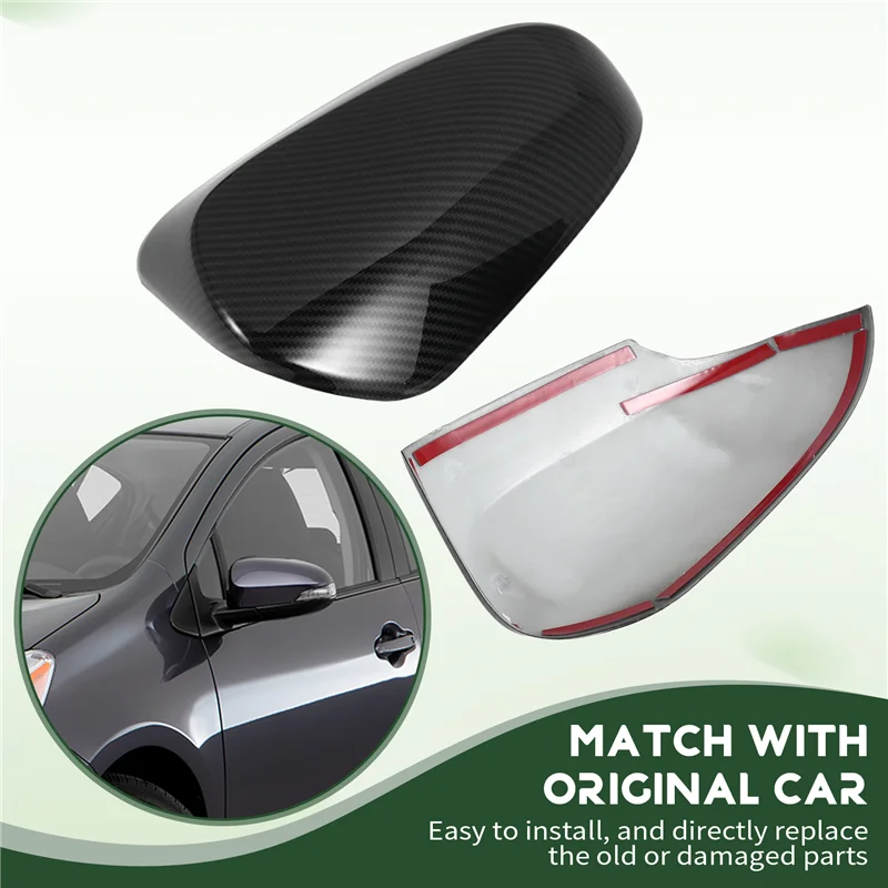 

B07A-For Toyota PRIUS C AQUA ABS Carbon Fiber Car Exterior Rearview Mirror Cover Wing Mirror Covers Caps
