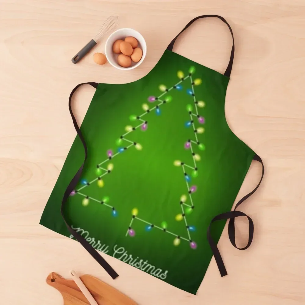 

Christmas tree LED lights collection 3 Apron Waterproof Kitchen Woman Salon Women's Dresses Customizable Apron