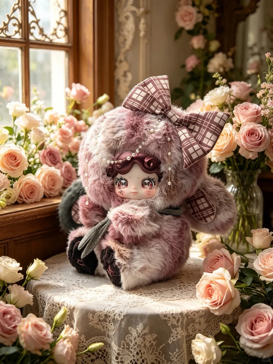 En stock, figurine de collection authentique Guoguo, sequins gris Nuannuan, échelle 800%, grand modèle, décoration de bureau, cadeau d'anniversaire tendance