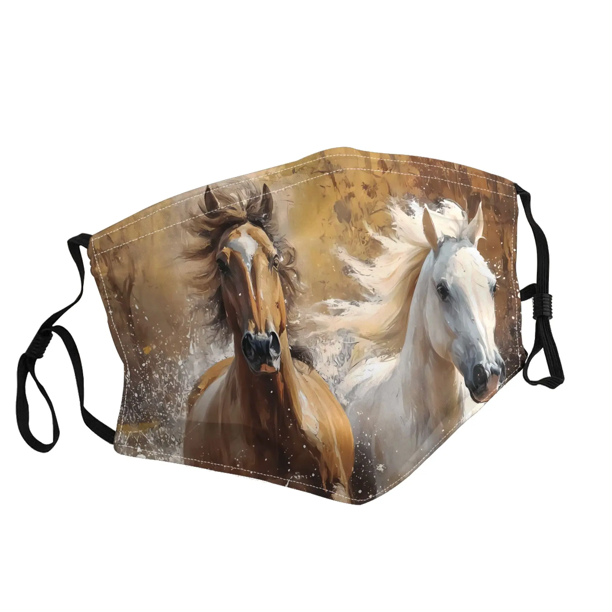 Galloping Horses Running Horse  Mask Unisex Outdoor Fashion Printed