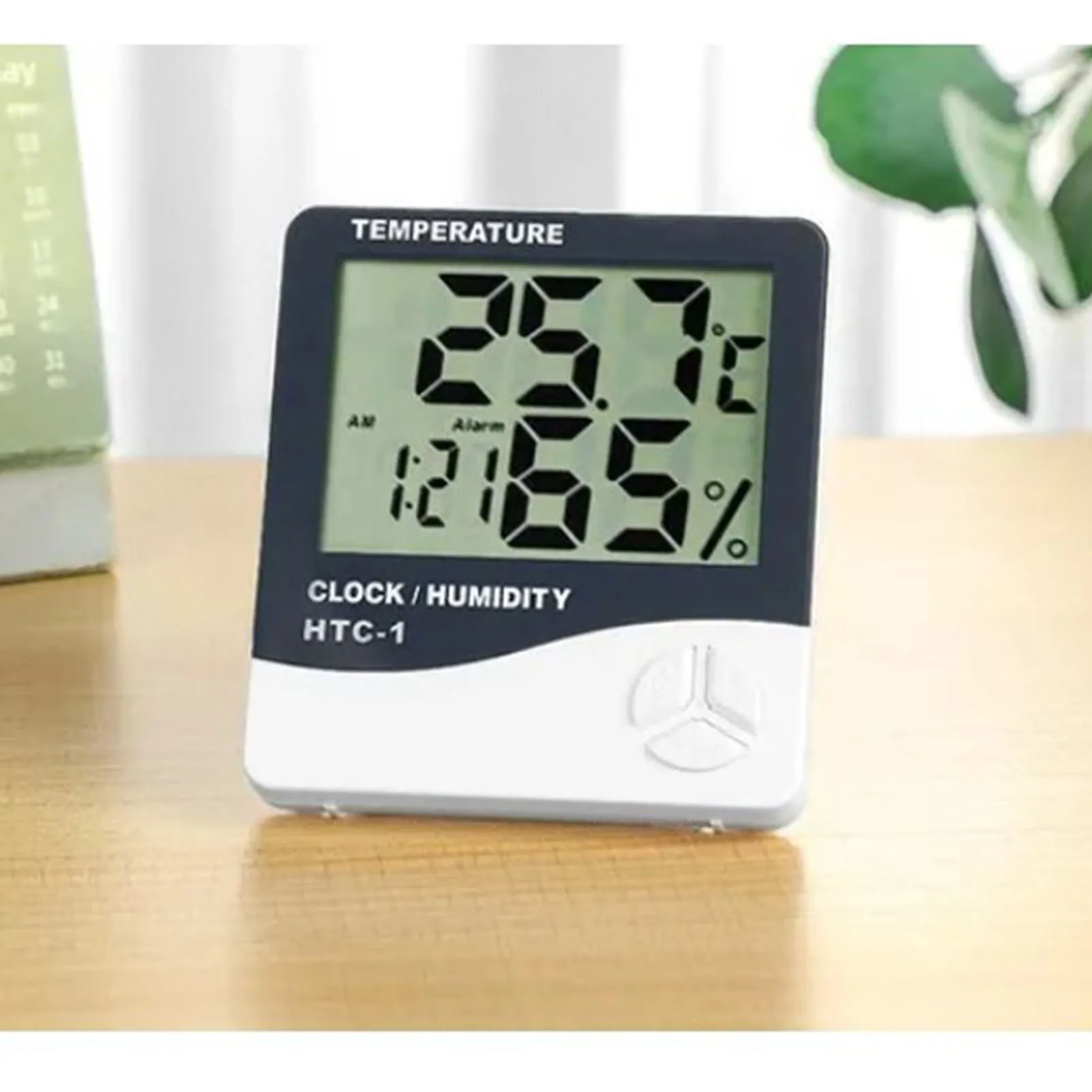 Mini Digital Thermometer Hygrometer Clock Indoor Temperature Humidity Gauge Meter Monitor for Home Bedroom Office Room