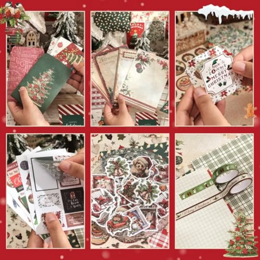 عيد الميلاد سكرابوكينغ لوازم عدة الجمالية السنة الجديدة مهرجان سجل القصاصات أطقم ل رصاصة المجلات القرطاسية دفتر DIY Cu #4