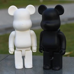High Quality Black White DIY Assembly 28cm Galaxy Painting Bear 3D Model Mini Brick Figure Children Birthday Gift