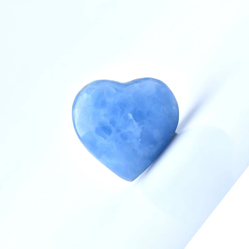 1PC Natural Aquamarine Heart Stone Hand-polished Reiki Healing Crystals Luckly Love For Jewelry Making Pendant Necklaces Gifts