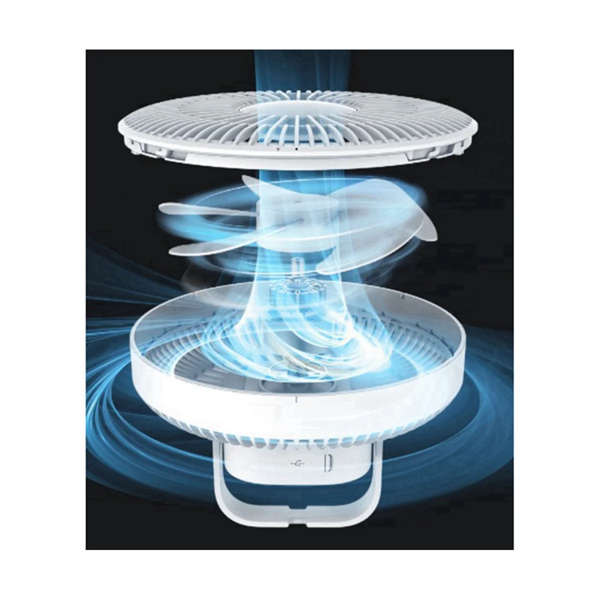 

Вентилятор воздушного охлаждения со светодиодной лампой, пульт дистанционного управления, перезаряжаемый USB Power Bank, потолочный вентилятор, 3-скоростной настенный вентилятор,,-ABLM