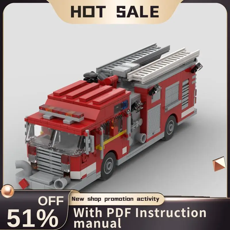 

New 746Pcs City Rescue Series Moc Fire Pumper Truck Model Diy Creative Ideas Child Toy Birthday Christmas Gift Technology Blocks