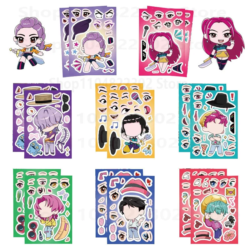 ؛ 2025,8/16 قطعة لطيف KPop شيطان الصيادين لغز ملصقات جعل Fac الكرتون DIY بها بنفسك الهاتف المحمول الأمتعة سكيت الكتابة على الجدران الشارات #1