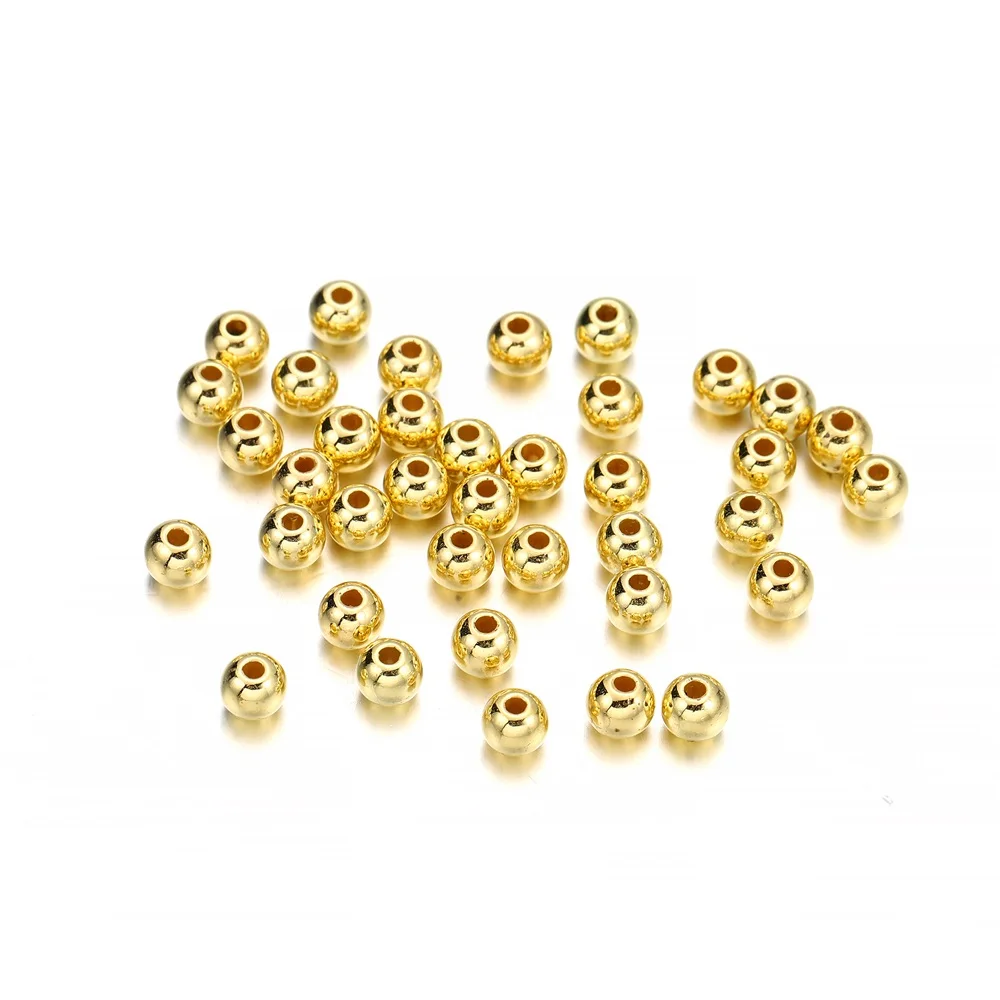 30-400 sztuk/partia 3-12mm złoty kolor okrągły koralik dystansowy końcówka kulista CCB koraliki dla bransoletki naszyjnik DIY akcesoria do wyrobu biżuterii — zdjęcie 7