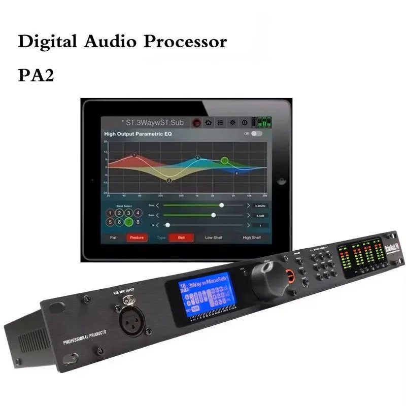 PA2 Audio Processor Driver Rack Software 2 in 6 out Professional Stage Singing Speaker Processor