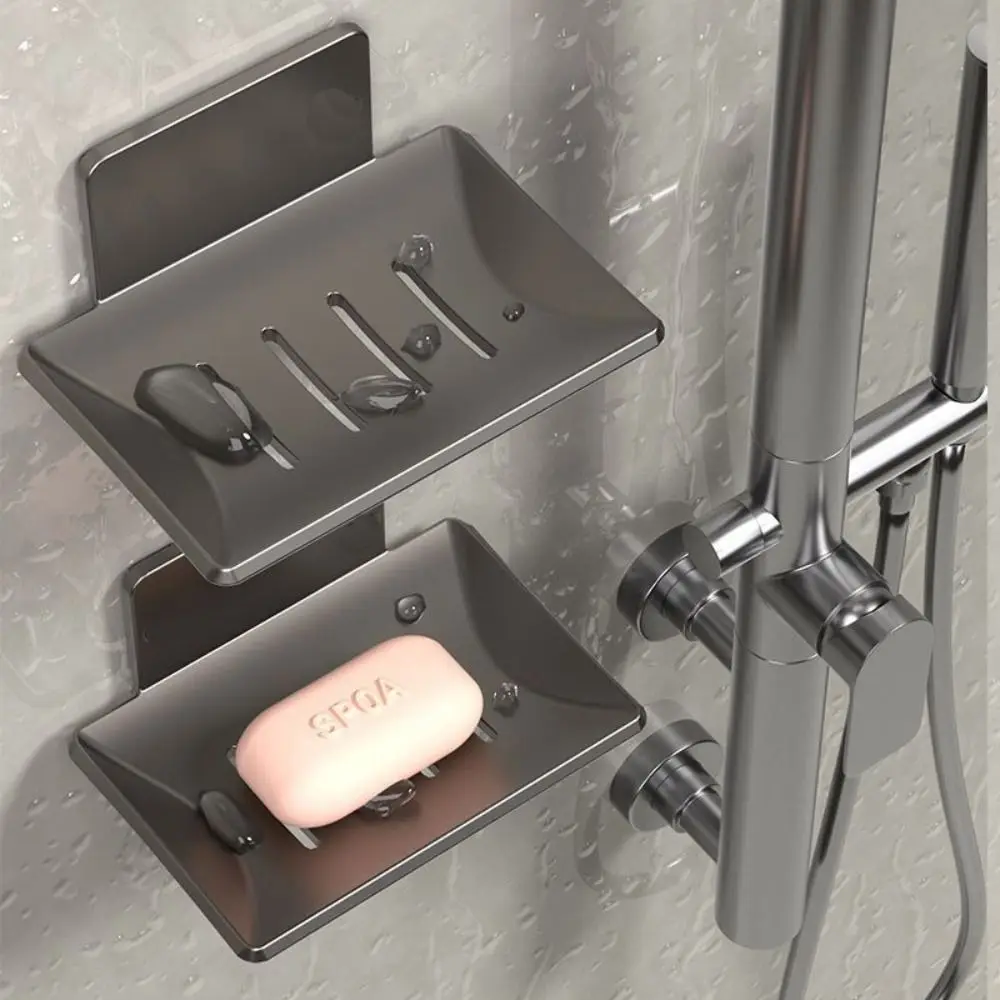 

Creative Metal Soap Dish Wall Mounted Drainable Storage Rack Soap Box Bathroom Kitchen Sink Organizer