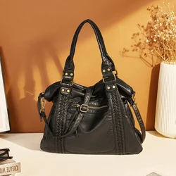 Annmouler büyük kapasiteli yıkanmış deri Hobo çanta kadınlar için geniş çanta Crossbody kayış ile kadınlar için en iyi hediye, onun için