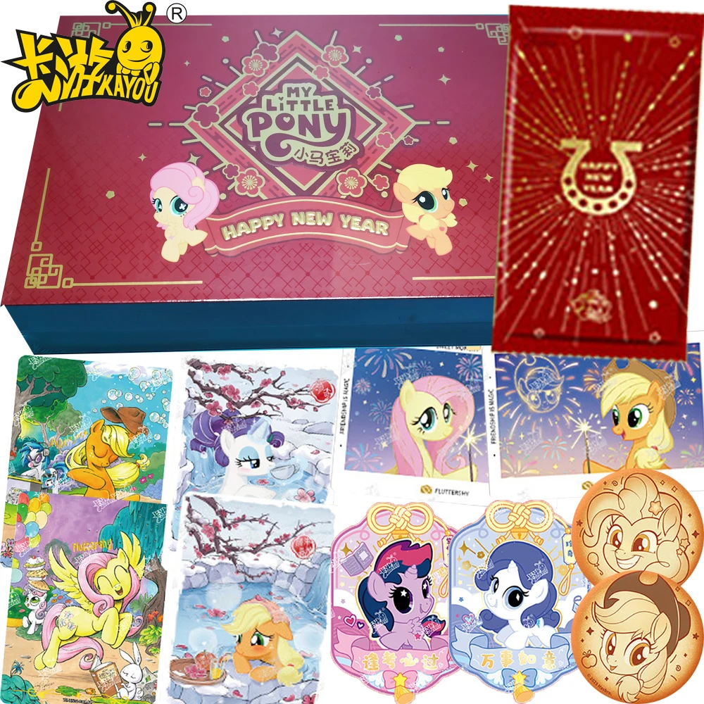 

KAYOU Genuine My Little Pony Friendship Eternal Cards for Kids Q-version Special-shaped Design Warm Blessing Cards Festival Gift