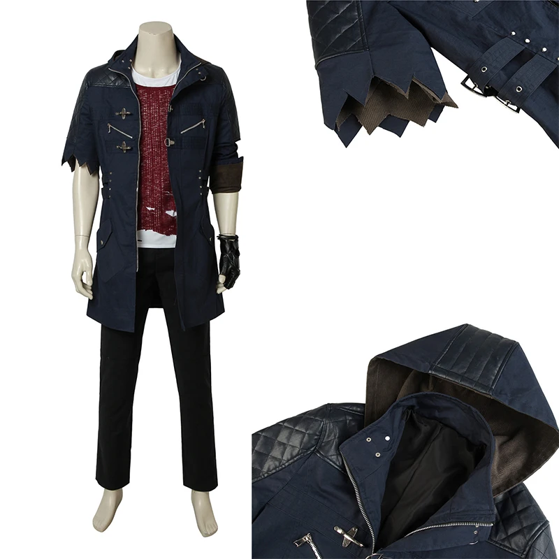 Halloween Game DMC 5 Cosplay Costume Demon Hunter Nero Long Jacket Christmas Performance Outfit