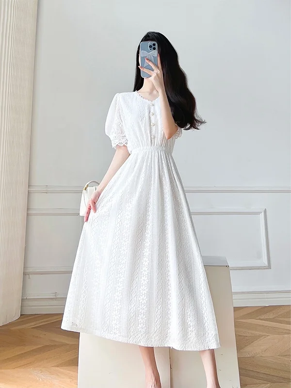 กระโปรงยาวทรงเอ Belle Svel Lace Dr รุ่น Sweet Sle Princ สำหรับผู้หญิง ดีไซน์เว้าช่วงเอว ยืดหยุ่น กระชับสัดส่วน สวยงามดุจเทพธิดา