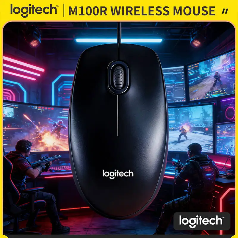 

Премиальная проводная оптическая мышь Logitech M100R USB, 1000 DPI, высокоточная, 3 кнопки, с колесом прокрутки, для офиса, дома, школы, ноутбука, настольного ПК