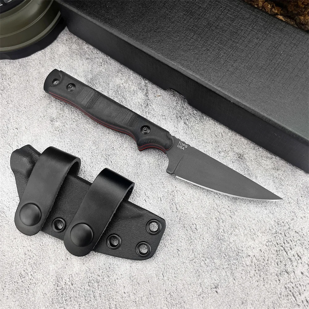 شفرة مثبتة سكين الصيد سكينة تكتيكية مع غمد المحمولة الرقبة سكين المشي لمسافات طويلة في الهواء الطلق مغامرة أداة EDC الأساسية G10 مقبض #1