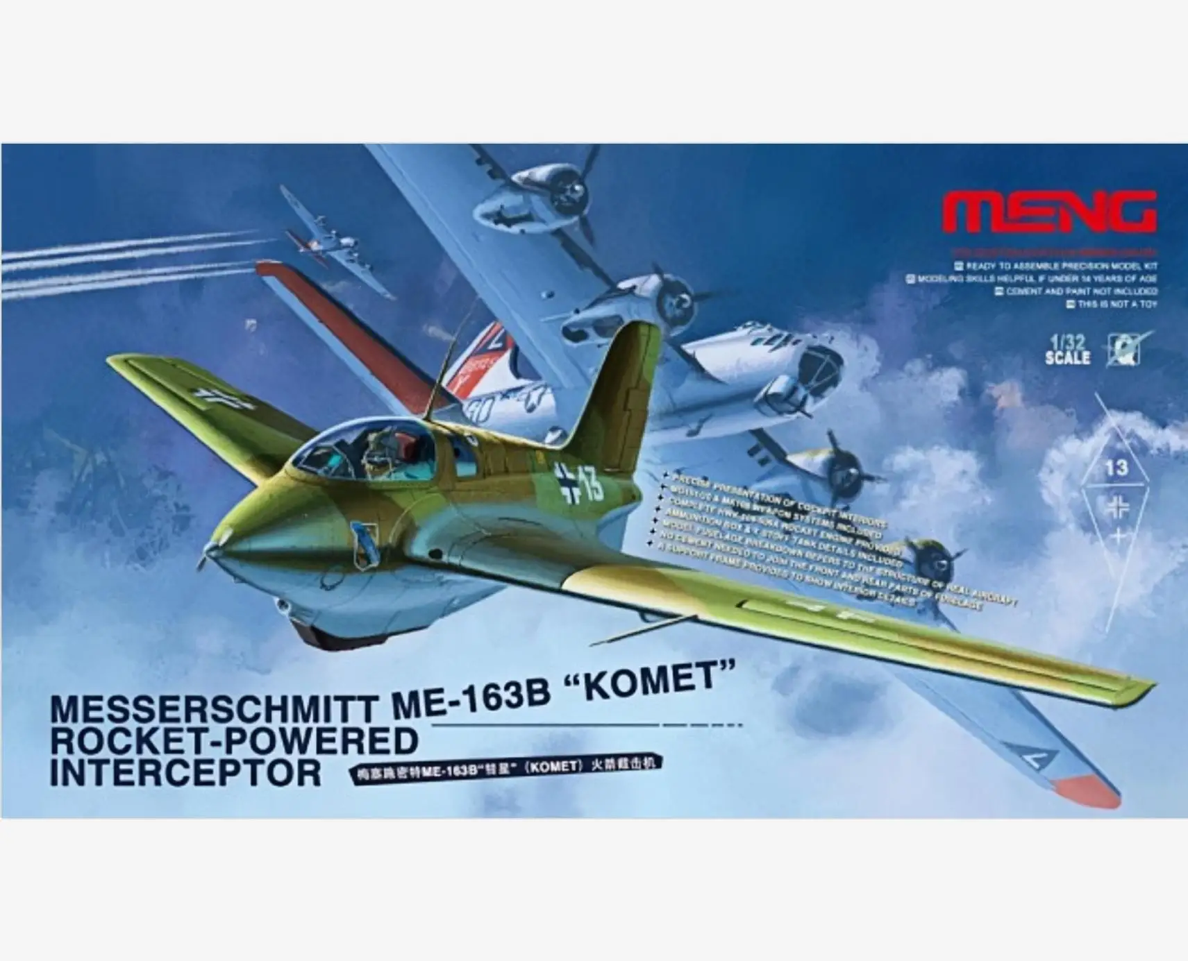 Meng Model QS-001 1/32 Scale Messerschmitt Me 163B 