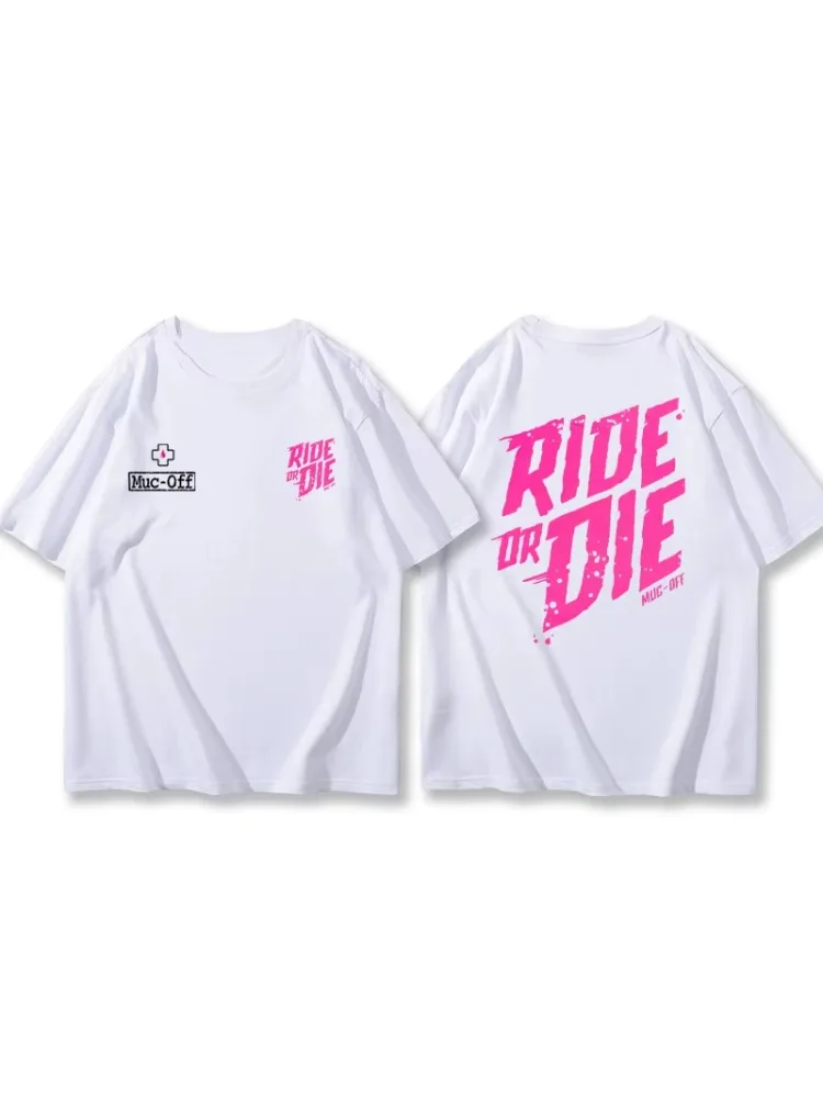AliExpress NONE Muc-off Ride or Die Graphic Oversized T Shirt Men Mtb Bmx Cycling Fan Short Sleeve Crew Neck Streetwear Tops 2026