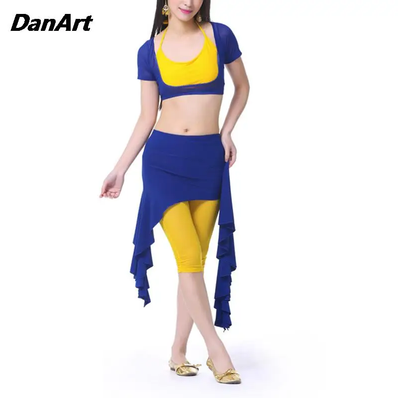 

4PCS Sexy Bra+Top+Pants+Waist Skirt Outfit Belly Dance Costume Set Practice Clothing Adult Oriental Indian Dance Training Suit