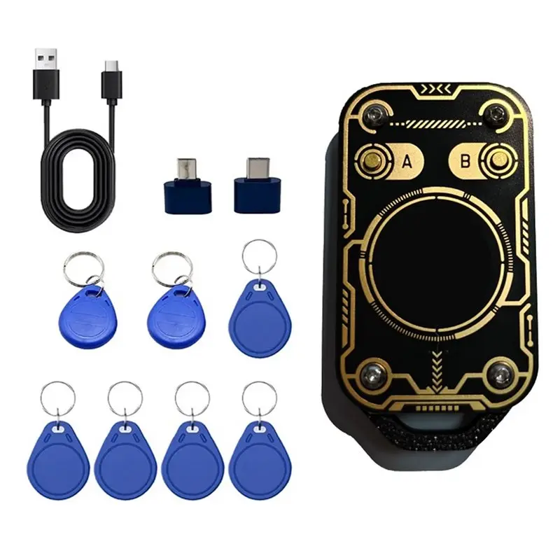 

JABS-V3.0 RFID Smart Chip Reader Duplicator With 5X CUID & 2X T5577 Keychain 125Khz 13.56Mhz Card Copier Decoder RFID