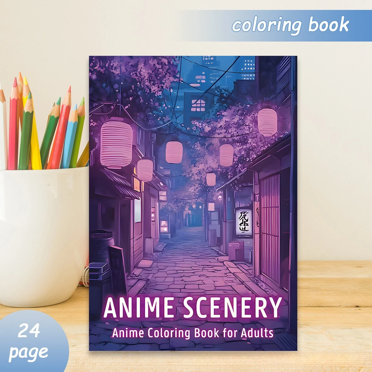 

A4 Anime Scenery Coloring Book 24 Pages Beautiful Japanese Landscape Illustrations for Adults Stress Relief Gift