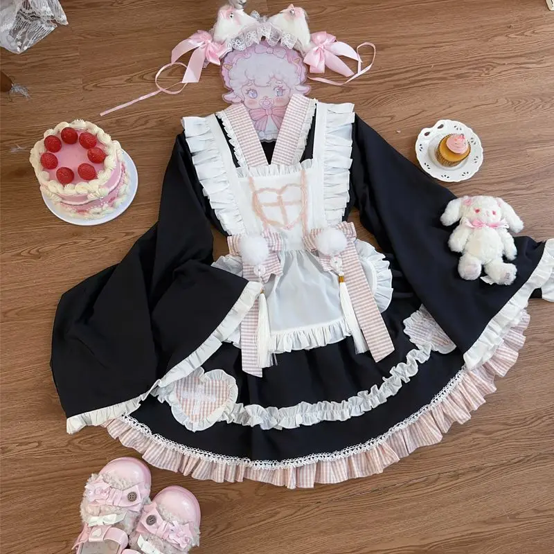 Sweet Nurse Lolita Top Skirt Apron Bowknot Maid Kimono Lolita Eclectic Yukata Various Colors Japanese Style Kawaii - view 5