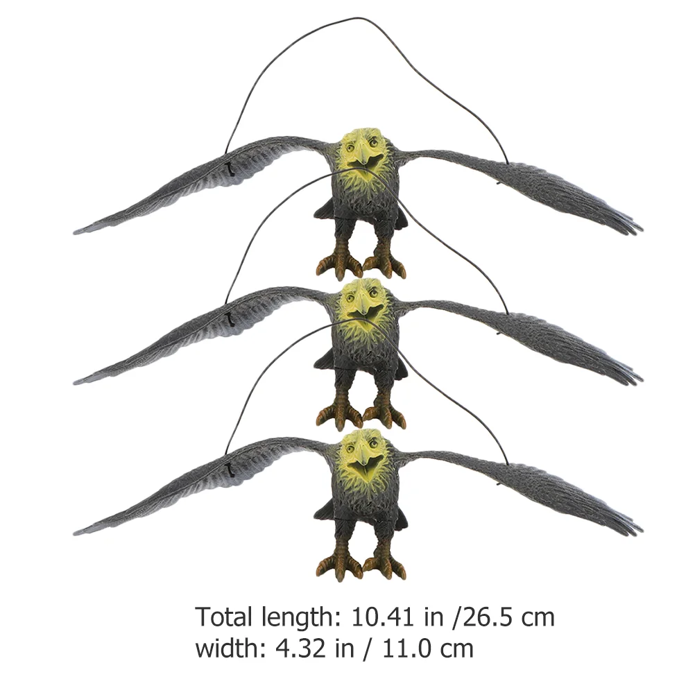 3 szt. Wiszące drzewo zabawki na zewnątrz orzeł ubija ptaki ozdoba na podwórko wabiki rekwizyty strach ogród fałszywy