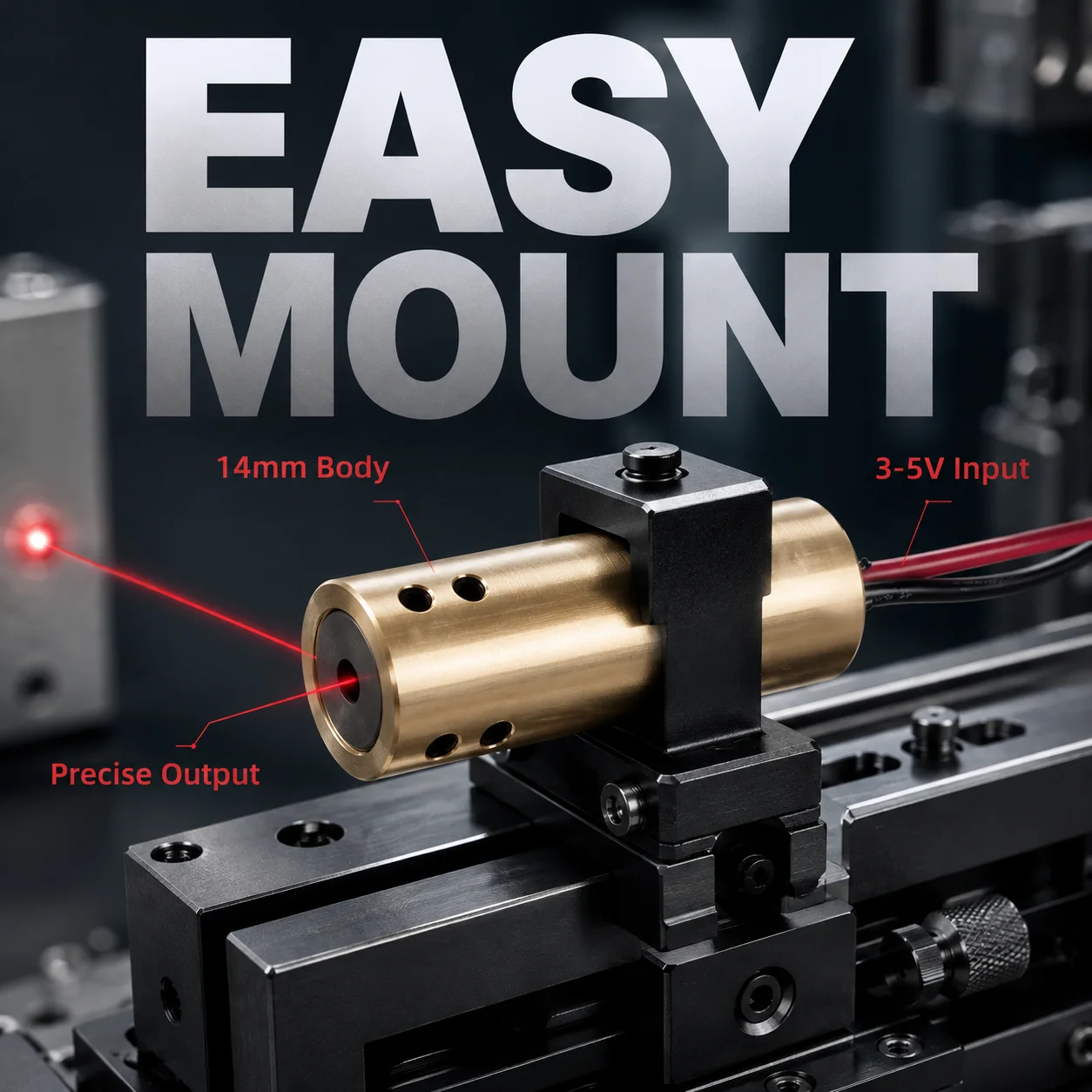 ZhonNa 14x36mm 660nm Laser Module Precision Positioning Head for Industrial Tools Optical Instrument Equipment Parts Accessories