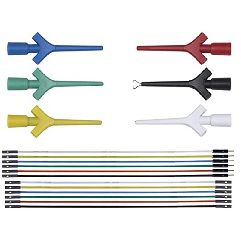 Test Lead Set,Est Hook Clips Silicone Jumper Wires Cable for Logic Analyzer Electrical Testing