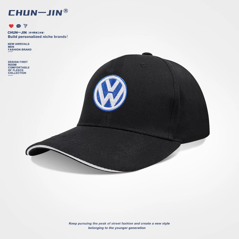 

VW Emblem Embroidered Car Adjustable Racing Sport Baseball Hat Motorcycle Casual Cap For VW Golf Polo Tiguan Passat B6 Rline GTI