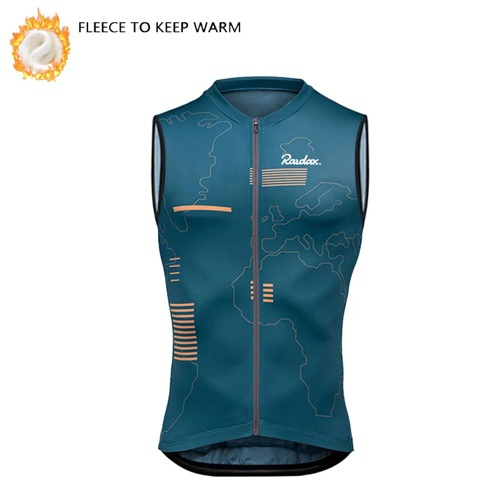 RAUDAX Fahrradweste Winter Herbst Thermofleece Warme Fahrradweste für Outdoor-Sport MTB Straße Thermo-Fahrradoberteile Weste – Detail 3