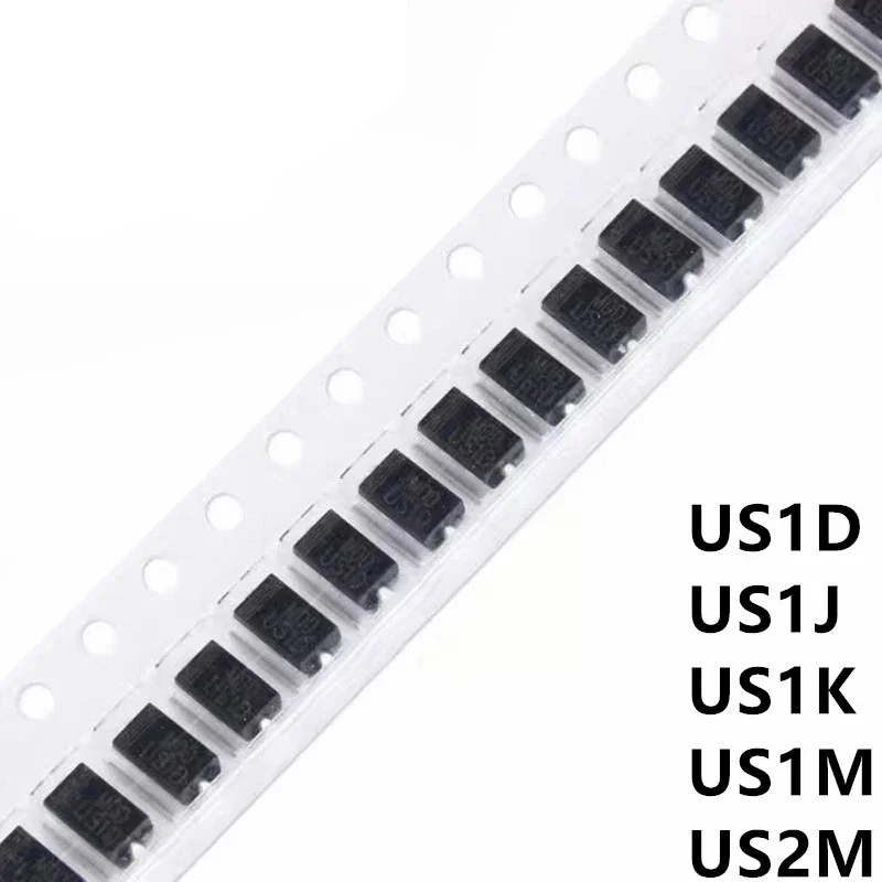 100PCS US1D US1J US1K US1M US2M SMA HER103 HER107 HER207 UF4005 UF4006 SMD 1A 2A 600V 800V 1000V Fast Recovery Diode