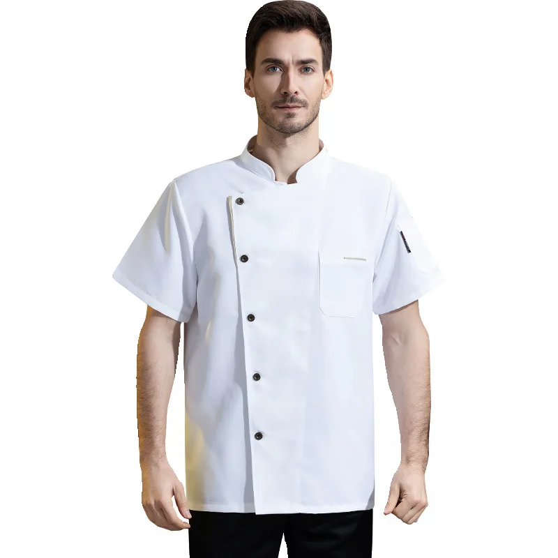 シェフベイカー作業服夏半袖西洋レストランカフェテリアバーベキューショップベーカリーウェイター薄型キッチンジャケット